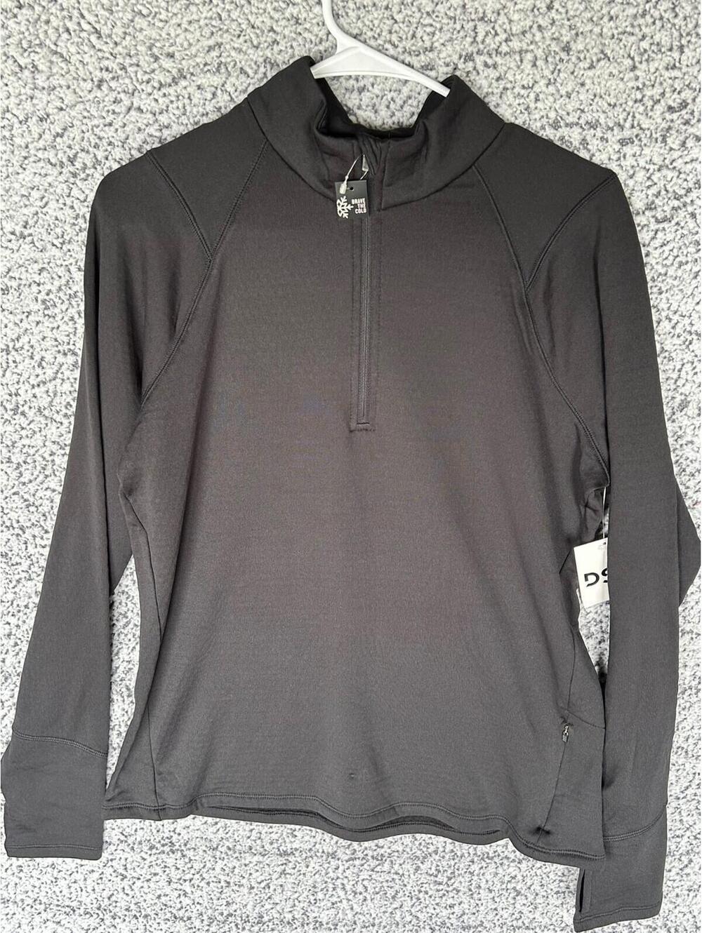 Women’s DSG Run Grid 1/4 Zip Pullover Pure Black Size Large NWT